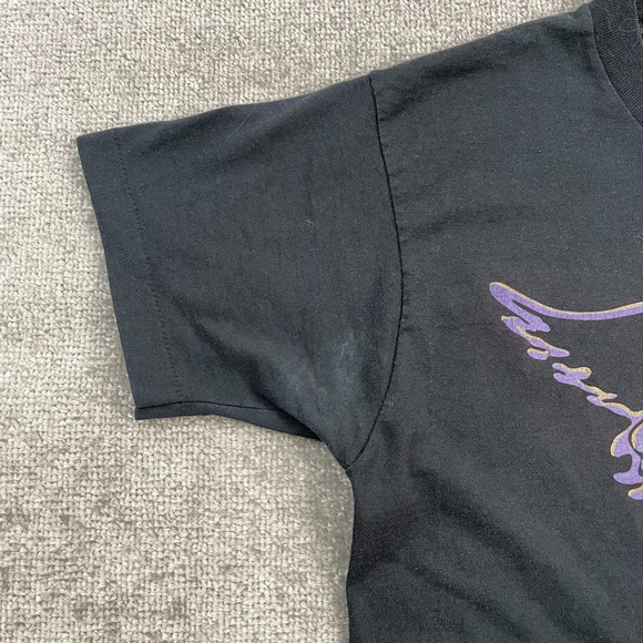 Vintage 90's Aerosmith Music Band Large Solid Black Short Sleeve T-Shirt - Picture 9 of 12